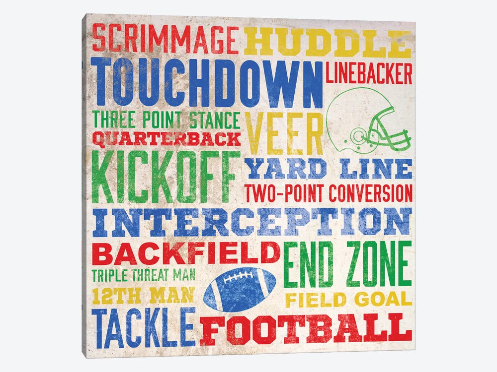 Colorful Football Typography by SD Graphics Studio 1-piece Art Print