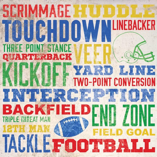 Kids Sports Art: Colorful Football Typography by SD Graphics Studio