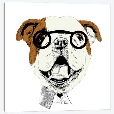 Studious Pup Canvas Print #SGS163} by SD Graphics Studio Canvas Artwork