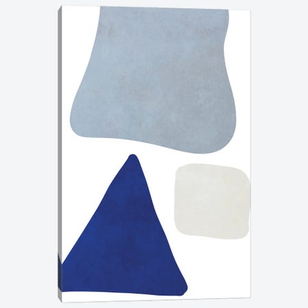 Simple Blue Shapes I Canvas Print #SGS180} by SD Graphics Studio Canvas Artwork