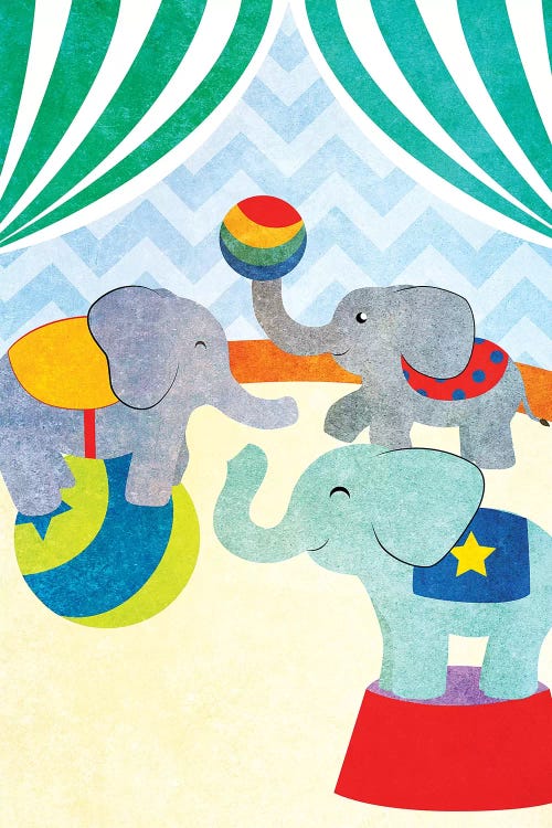 Elephants Center Stage by SD Graphics Studio wall art