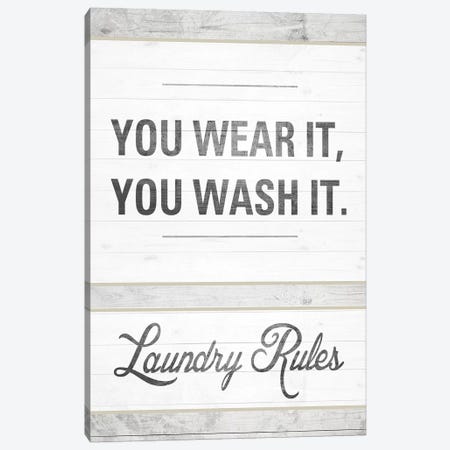 Laundry Rules Canvas Print #SGS32} by SD Graphics Studio Canvas Artwork