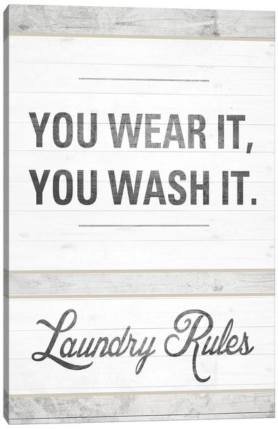 Laundry Rules Canvas Art Print - Sd Graphics Studio