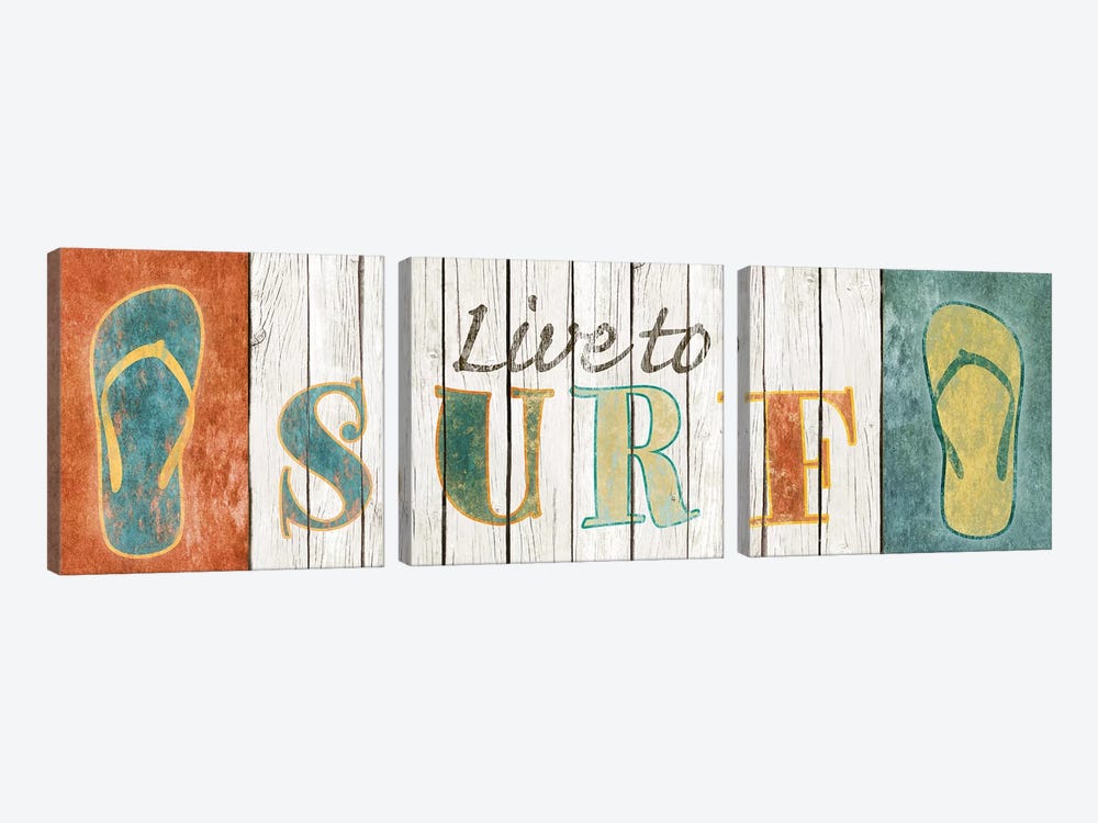 Live To Surf by SD Graphics Studio 3-piece Art Print