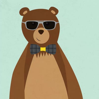 Hipster Bear II by SD Graphics Studio canvas print