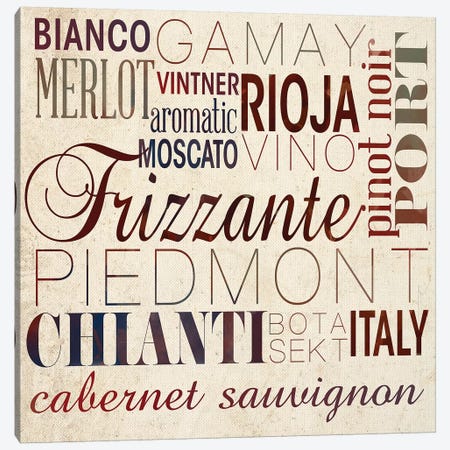 Wine Words I Canvas Print #SGS50} by SD Graphics Studio Canvas Art