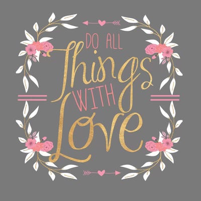Do All Things With Gold (Grey) by SD Graphics Studio framed canvas print