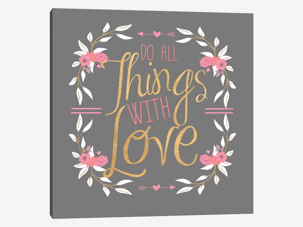 Do All Things With Gold (Grey) by SD Graphics Studio 1-piece Canvas Wall Art