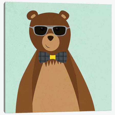 Hipster Bear II Canvas Print #SGS5} by SD Graphics Studio Canvas Art
