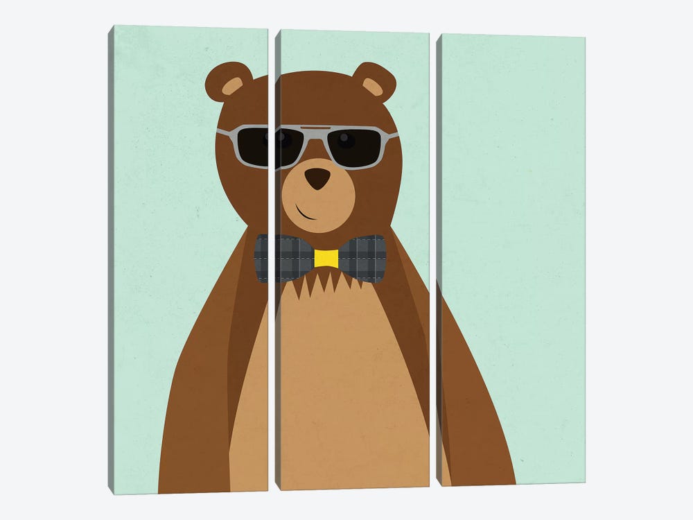 Hipster Bear II by Sd Graphics Studio 3-piece Canvas Art