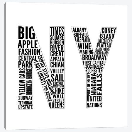 NY Type Canvas Print #SGS64} by SD Graphics Studio Canvas Wall Art
