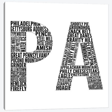 PA Type Canvas Print #SGS65} by SD Graphics Studio Canvas Artwork