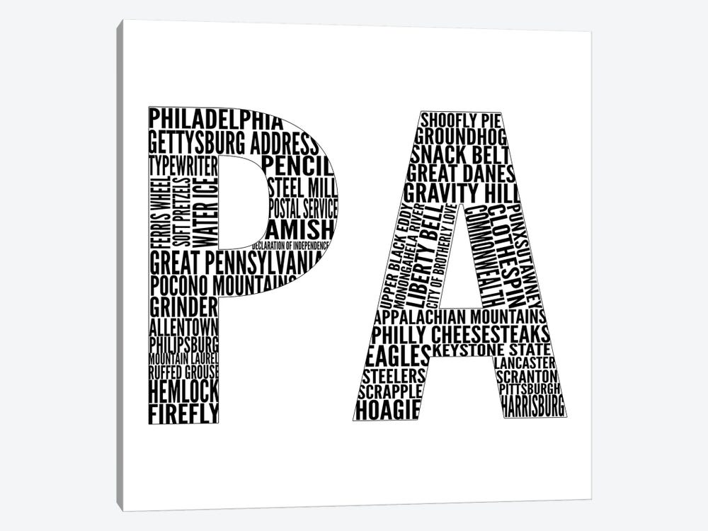 PA Type by SD Graphics Studio 1-piece Canvas Artwork