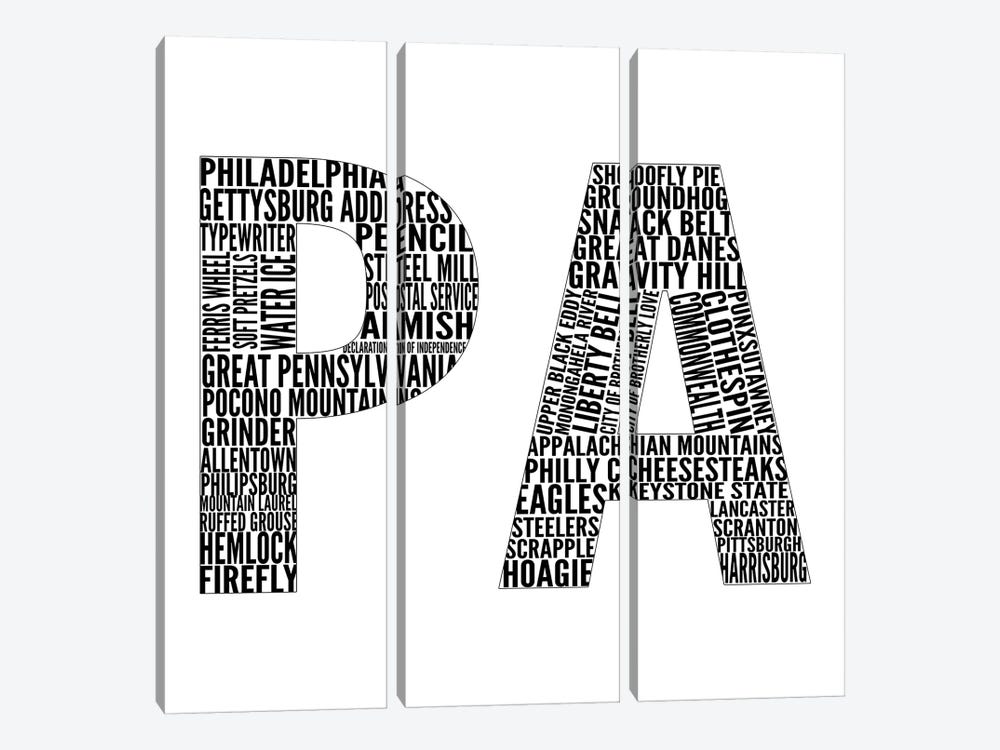 PA Type by SD Graphics Studio 3-piece Canvas Art