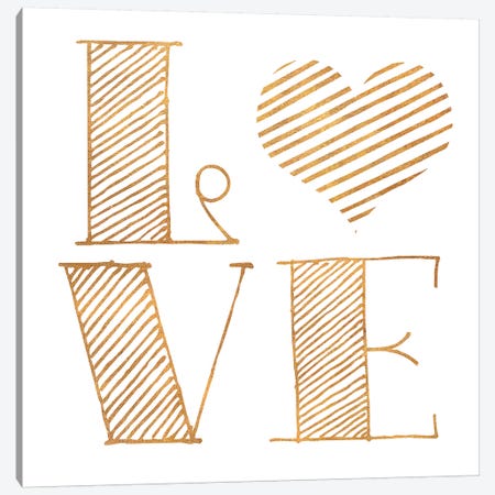 Love Heart Gold Canvas Print #SGS7} by Sd Graphics Studio Canvas Art