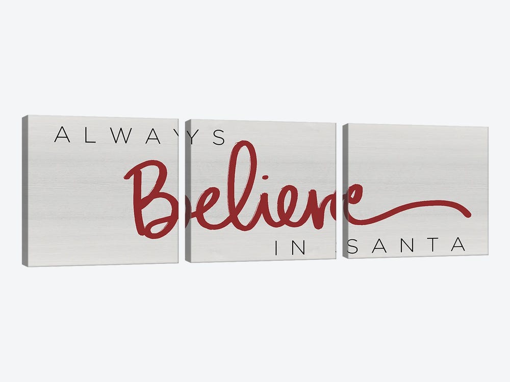 Believe in Santa Red by SD Graphics Studio 3-piece Canvas Art