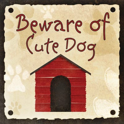 Beware of Cute Dog by SD Graphics Studio canvas print