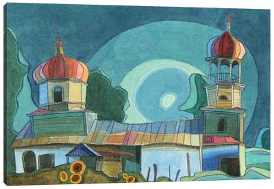 Church From Mila 23 Village Canvas Art Print - Serge Vasilendiuc