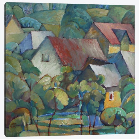 Houses In Ocna Șugatag Canvas Print #SGV104} by Serge Vasilendiuc Canvas Print