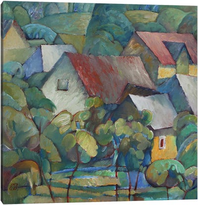 Houses In Ocna Șugatag Canvas Art Print - Serge Vasilendiuc