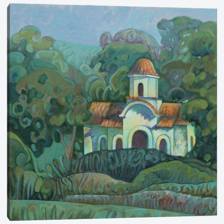 Chapel In Kókkino Neró Canvas Print #SGV105} by Serge Vasilendiuc Canvas Print