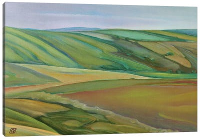 Hills Near Scobinti Canvas Art Print - Serge Vasilendiuc