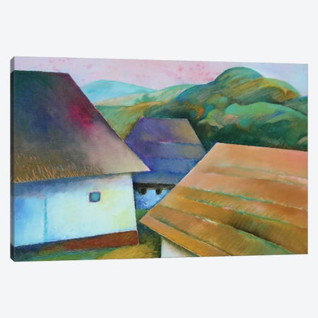 Huts From Maramures Canvas Print #SGV110} by Serge Vasilendiuc Canvas Print