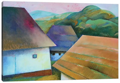 Huts From Maramures Canvas Art Print - Serge Vasilendiuc