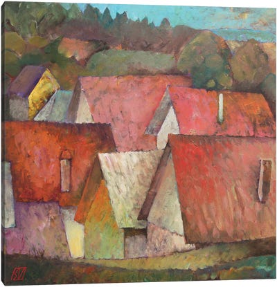 Houses From Ocna Șugatag Canvas Art Print - Serge Vasilendiuc
