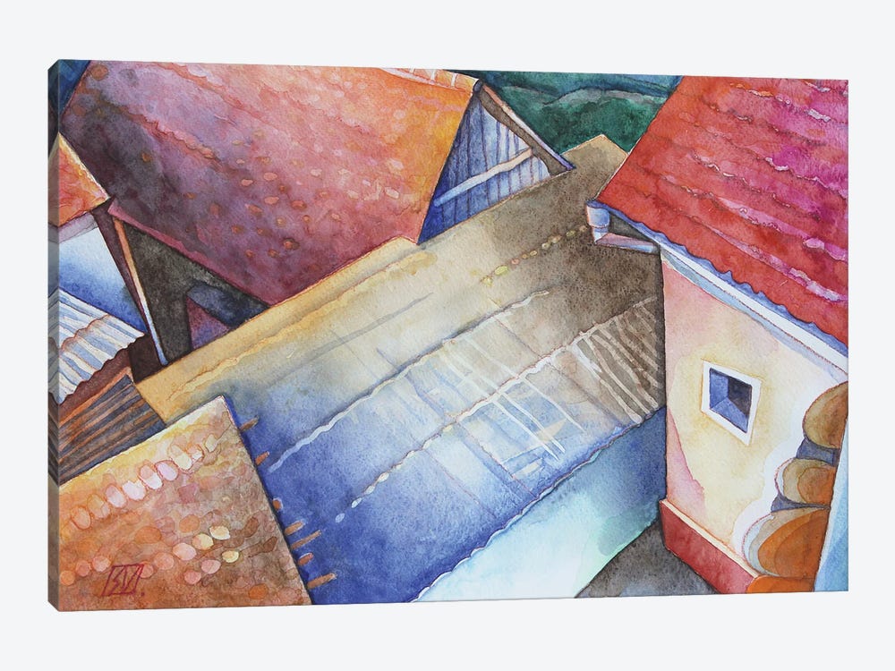 Rooftops From Boholț, Tower View by Serge Vasilendiuc 1-piece Art Print