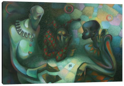 The Game (Pierrot, Harlequin, Clown) Canvas Art Print - Psychedelic Dreamscapes