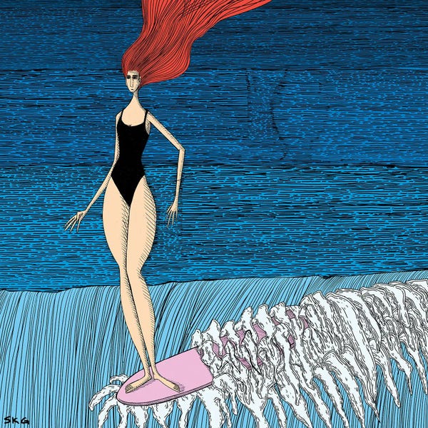 Surfing Redheads Hang Ten