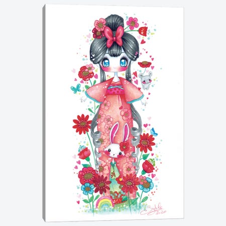 Kimono Rose Canvas Print #SHB119} by Stéphanie Bouw Canvas Art