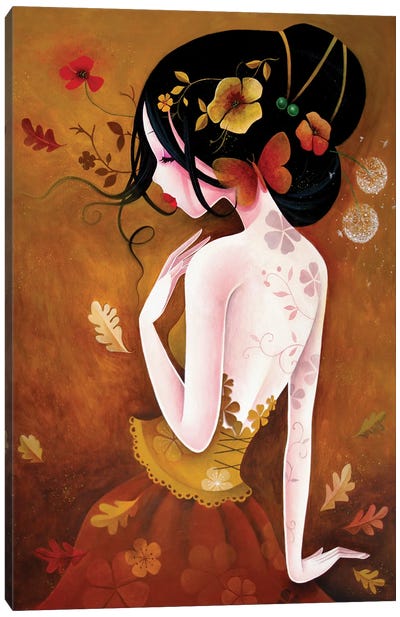 Le Papillon De Cuivre Canvas Art Print - Monarch Metamorphosis