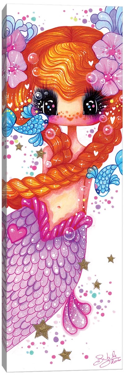 Mermaid Julie Canvas Art Print - Friendly Mythical Creatures