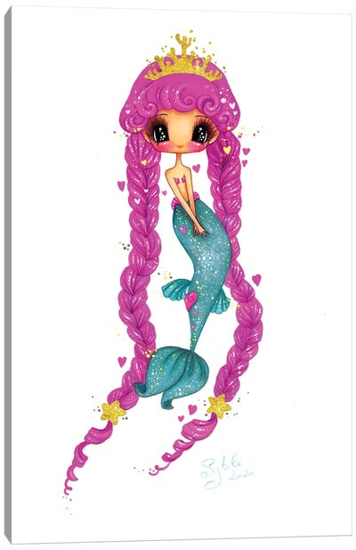 Monica Mermaid Canvas Art Print - Friendly Mythical Creatures
