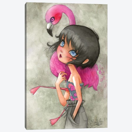 My Flamingo Canvas Print #SHB165} by Stéphanie Bouw Canvas Wall Art