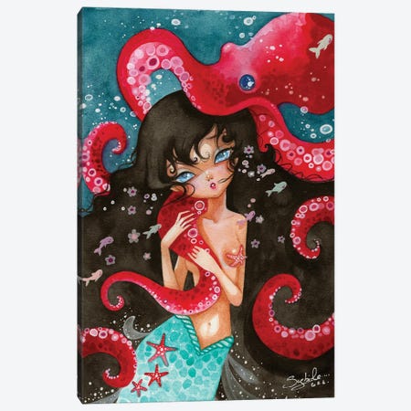 Octopus Canvas Print #SHB171} by Stéphanie Bouw Canvas Art
