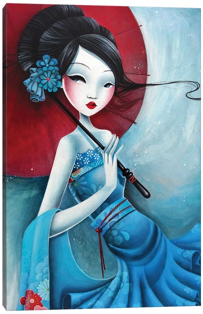 Ombrelle Bleu Canvas Art Print - Stéphanie Bouw