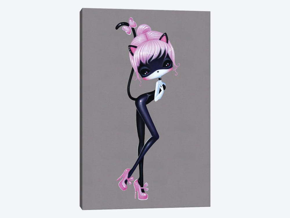 Pink Cat by Stéphanie Bouw 1-piece Canvas Art