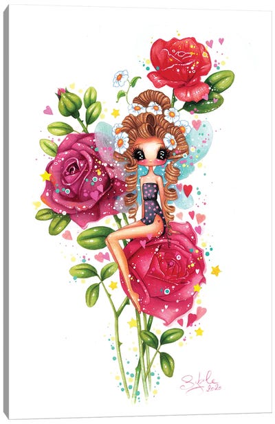 Rosea Canvas Art Print - Friendly Mythical Creatures