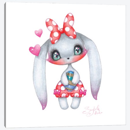 Tammy Bunny Canvas Print #SHB228} by Stéphanie Bouw Canvas Wall Art