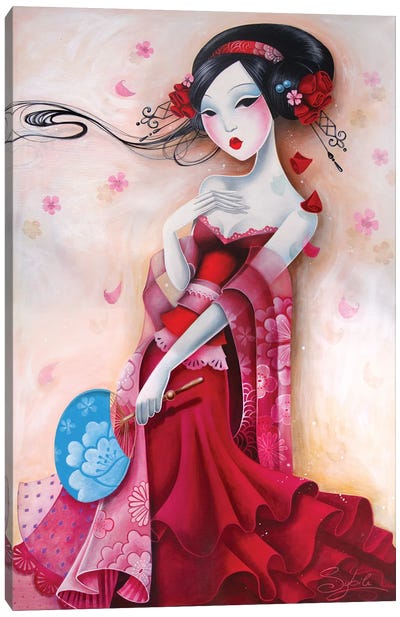 Uchiwa Canvas Art Print - Geisha