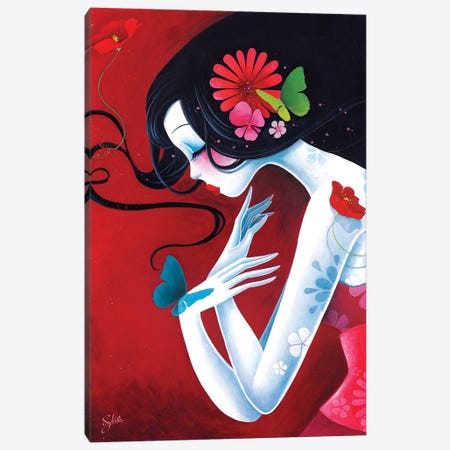 Un Coeur De Papillon Canvas Print #SHB236} by Stéphanie Bouw Canvas Wall Art