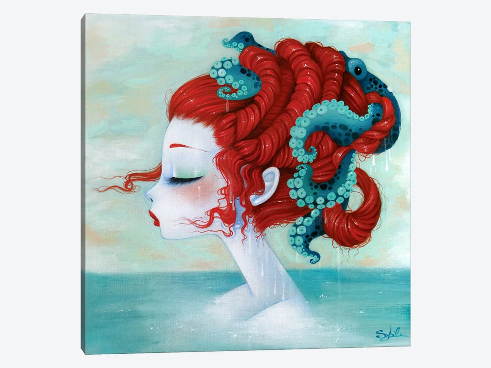 Octopus Blue by Stéphanie Bouw 1-piece Canvas Wall Art
