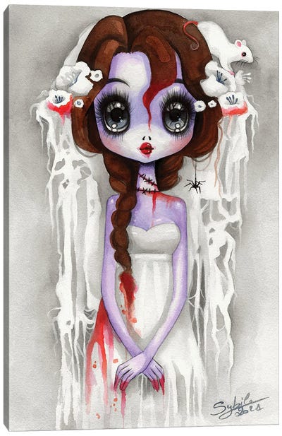 Bloody Bride Canvas Art Print - Zombie Art