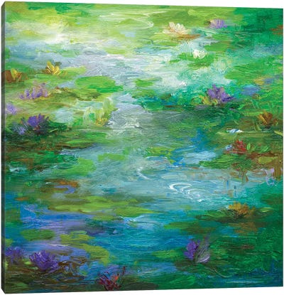 Water Lily Pond I Canvas Art Print - Sheila Finch