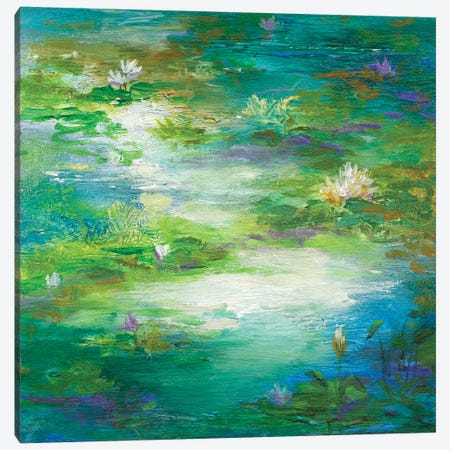 Water Lily Pond II Canvas Print #SHE42} by Sheila Finch Art Print