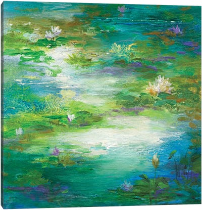 Water Lily Pond II Canvas Art Print - Sheila Finch