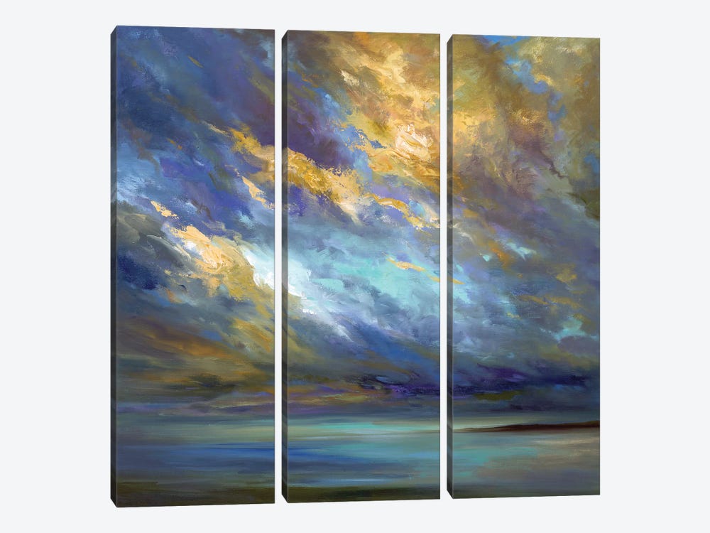 Coastal Clouds XXX by Sheila Finch 3-piece Canvas Print